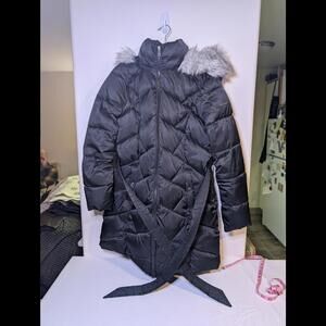 Laundry by Shelli Segal NWOT Black Puffer Coat with Fur Hood Women's Small